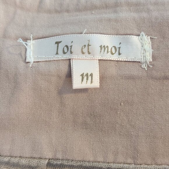 Toi et Moi Cotton Embroidered Eyelet Layered Skirt Med Cottage Romantic Feminine - Picture 4 of 8